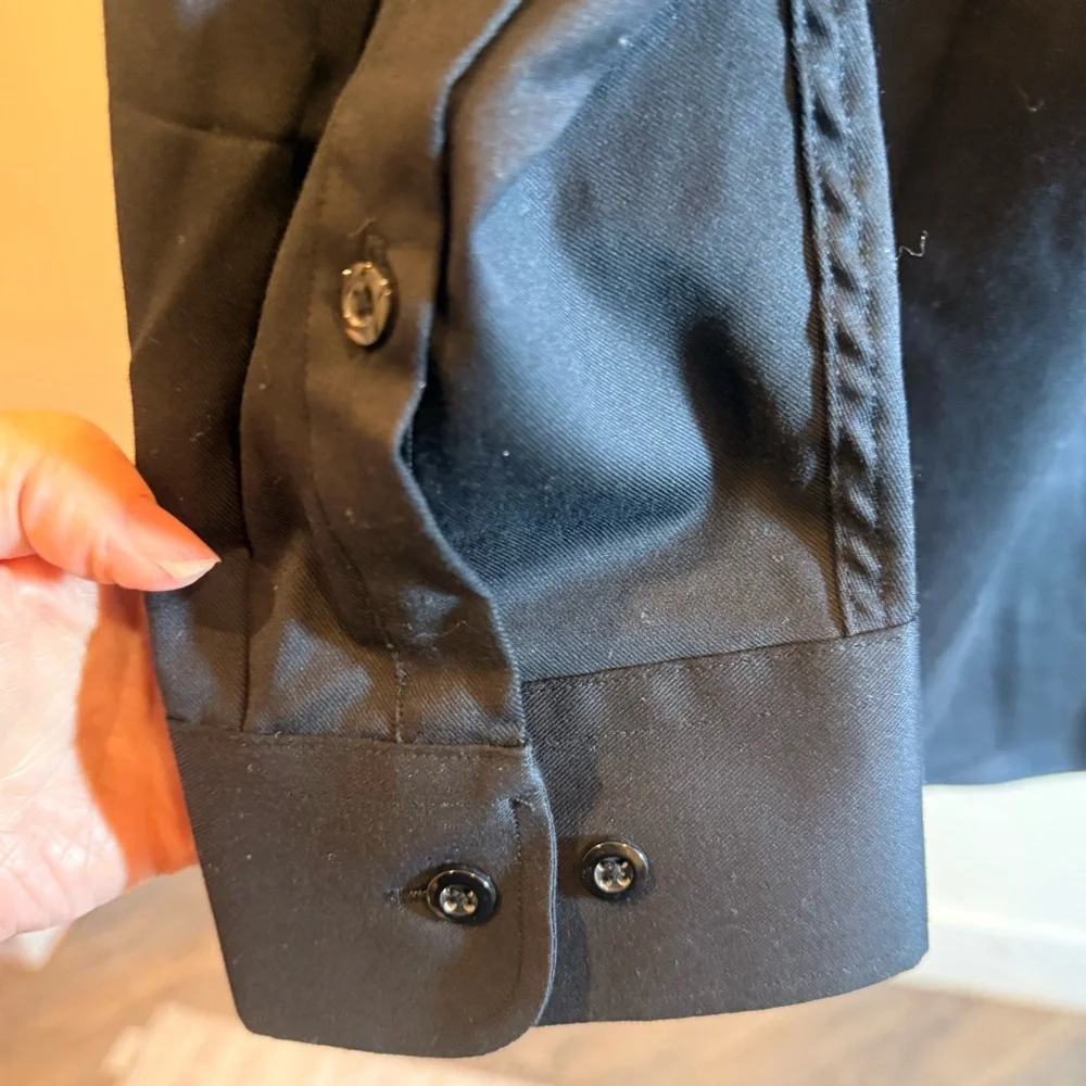 Christopher Lena‎ Slim Fit Black Dress Shirt  Button Down Holidays Parties XMAS